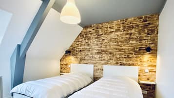 2 slaapkamers, een strijkplank/strijkijzer, wifi, beddengoed