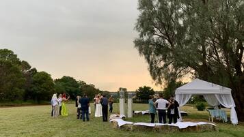 Outdoor wedding area