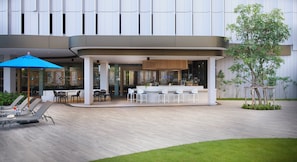 Breakfast, lunch and dinner served