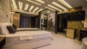 Minibar, in-room safe, desk, laptop workspace