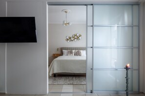 Exclusive Apartment, 1 Bedroom | 1 bedroom, in-room safe, blackout drapes, iron/ironing board - Acropolis Exclusive Studio (Athens)