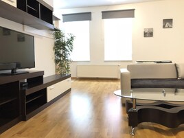 Apartamento Confort, balcón | Zona de estar | Una televisión de pantalla plana