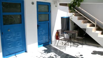 Twin kamer, 2 eenpersoonsbedden, uitzicht op zee (Veranda) | Terras