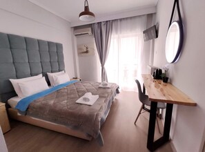 City Double Room, Balcony | 1 bedroom, blackout drapes, soundproofing, iron/ironing board