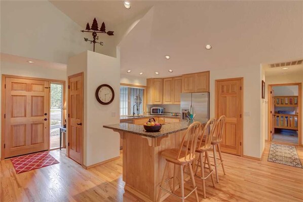 House, Multiple Beds, Hot Tub | Private kitchen | Full-sized fridge, microwave, oven, dishwasher