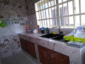 Apartment, 2 Bedrooms | Private kitchen | Fridge, oven, stovetop, electric kettle