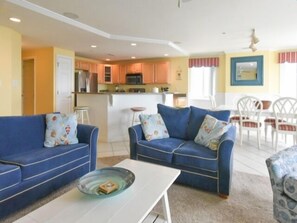 Living area - Ocean Views, 3 BR, 3 Bath, Jacuzzi Tub, Indoor pool, sauna and gym! Private rooftop deck! (Ocean City)