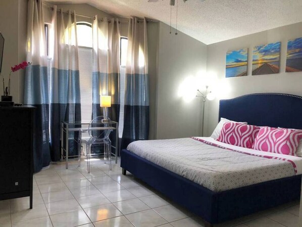 3 bedrooms, memory-foam beds, iron/ironing board, bed sheets