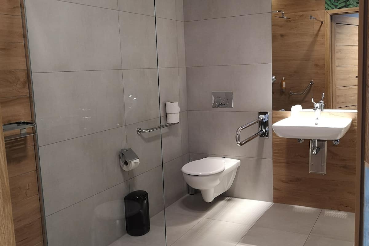 double or twin room, accessible | bathroom | towels