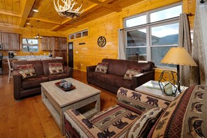 Smart TV, fireplace, video games