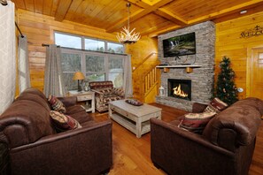 Smart TV, fireplace, video games