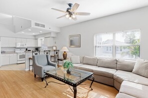 TV, DVD player, stereo