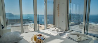 A breathtaking view of Souda-Chania bay and the White Mountains