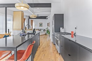 Fridge, oven, stovetop, dishwasher - The Opal at Wanderlust Lofts (Asheville)
