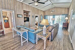 Flat-screen TV, DVD player