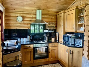 Fridge, microwave, oven