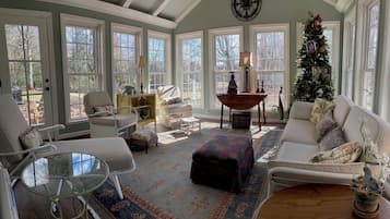 Smart TV, caminetto, lettore DVD