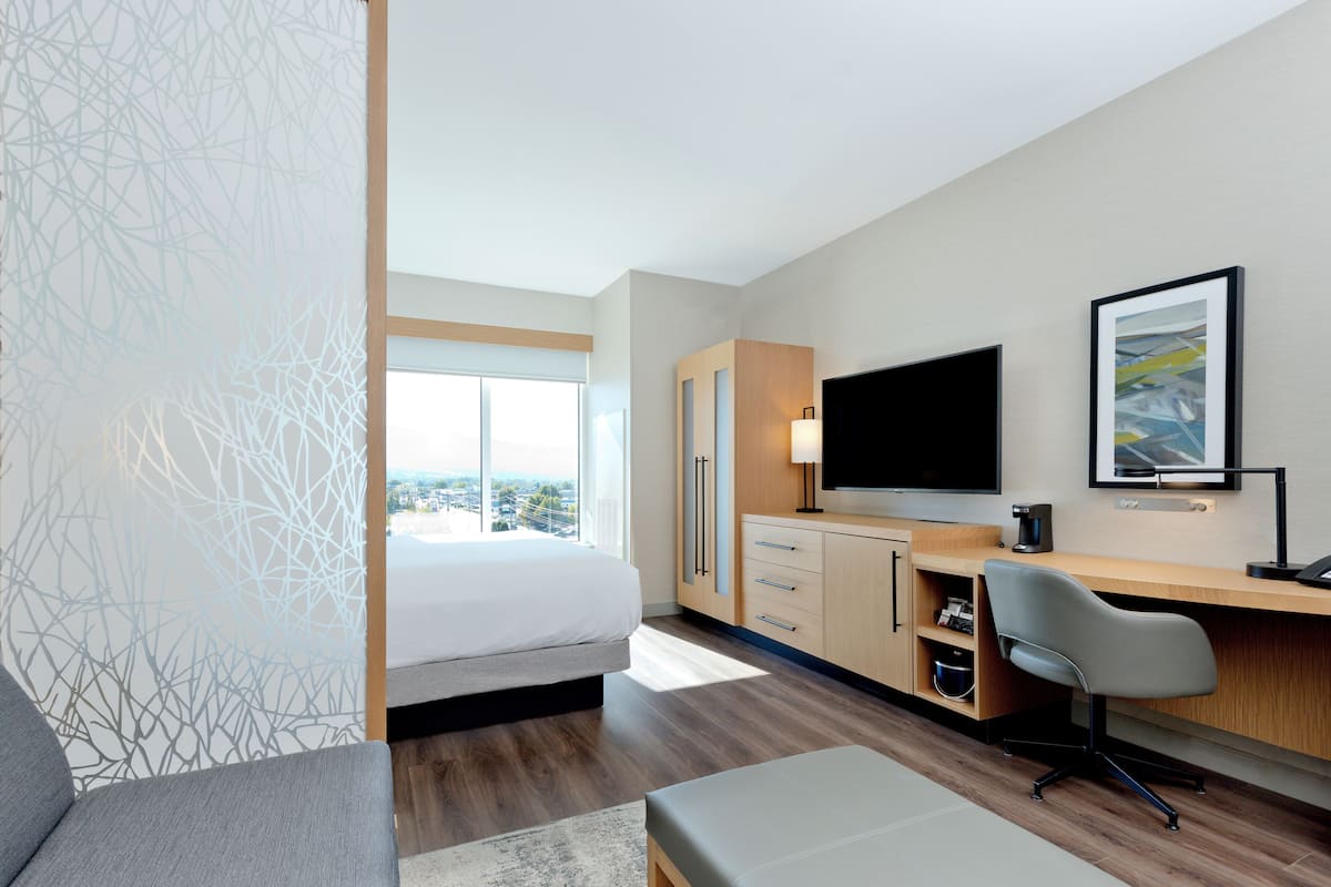 in-room safe, desk, blackout curtains, iron/ironing board