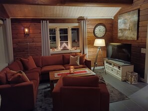 TV, fireplace, books - Beautiful cabin with sauna & Jacuzzi with wonderful view in idyllic Malangen (Mestervik)