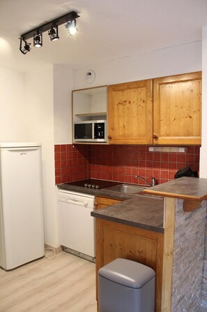 Fridge, dishwasher, coffee/tea maker