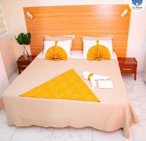 Premium bedding, memory-foam beds, minibar, desk