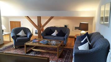 Apartment, 2 Bedrooms, Balcony, Mountain View (Marie-Anne) | Living area | Flat-screen TV