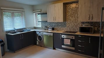 Apartament | Cuina privada | Frigorífic gran, microones, forn i bullidora elèctrica