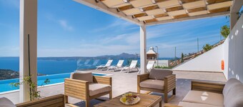 A breathtaking view of Souda-Chania bay and the White Mountains