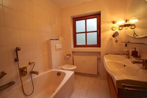 Apartment, 2 Bedrooms, Patio, Mountain View (Chalet Adriana) | Deep soaking bathtub - Chalet Adriana (Garmisch-Partenkirchen)