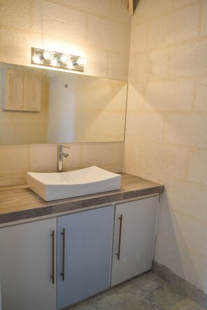 Shower, soap, toilet paper