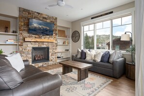 Smart TV, fireplace, video games, Hulu