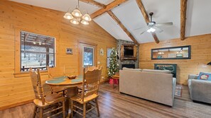 TV, fireplace, DVD player, ping pong