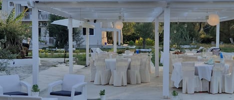 Outdoor banquet area