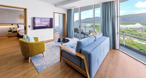 Sea Suite One Bedroom | Living area | 55-inch Smart TV with digital channels, TV, Netflix - Crystalbrook Flynn (Cairns)