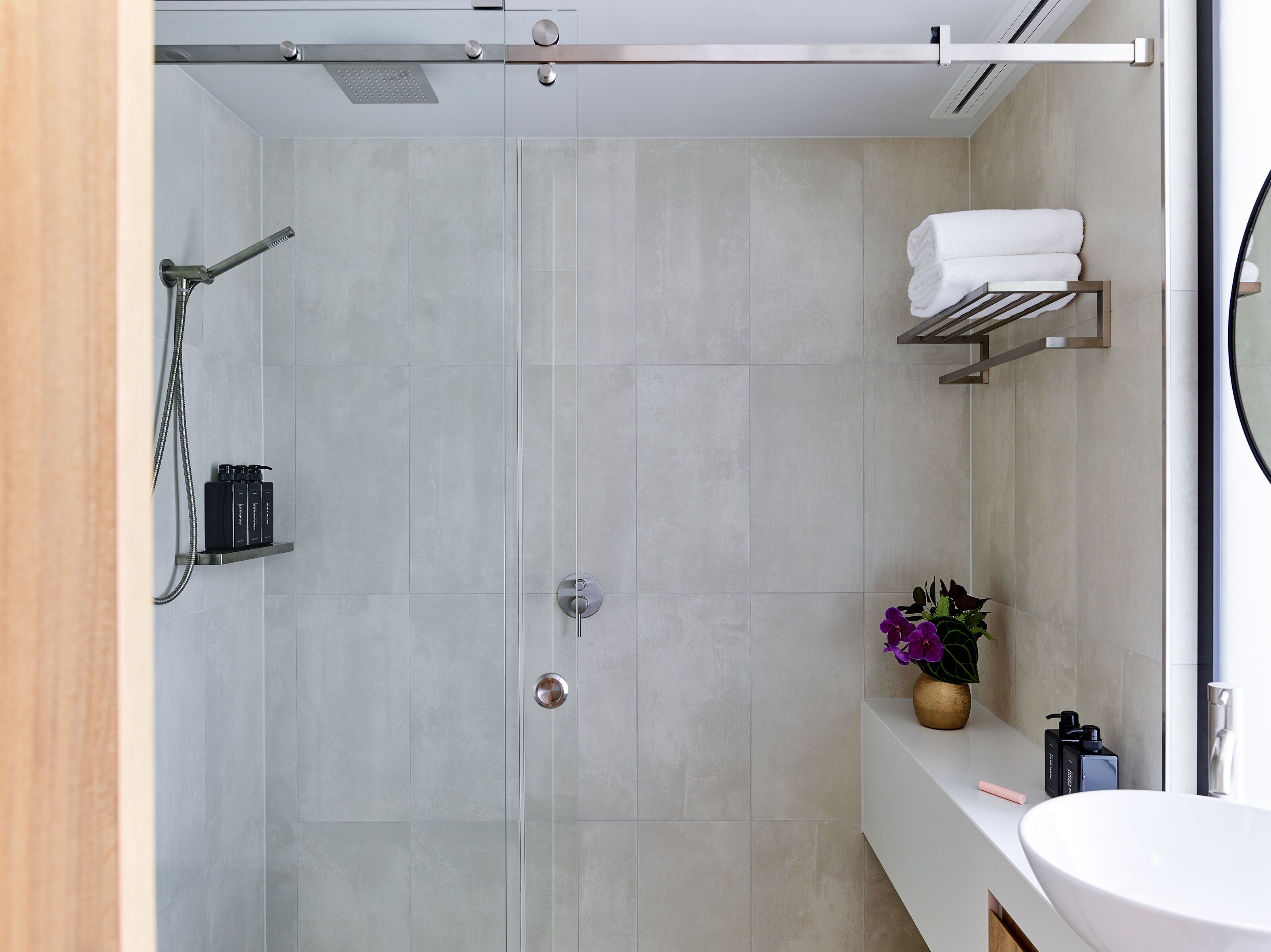 eco-friendly toiletries, hair dryer, bathrobes, slippers