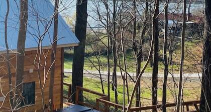sleepin bear · NO SUNDAY CHECK INS TREEHOUSE CABIN , hot tub,