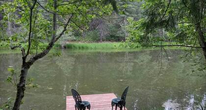 Little house in the woods, close to the lake,town and mountain.