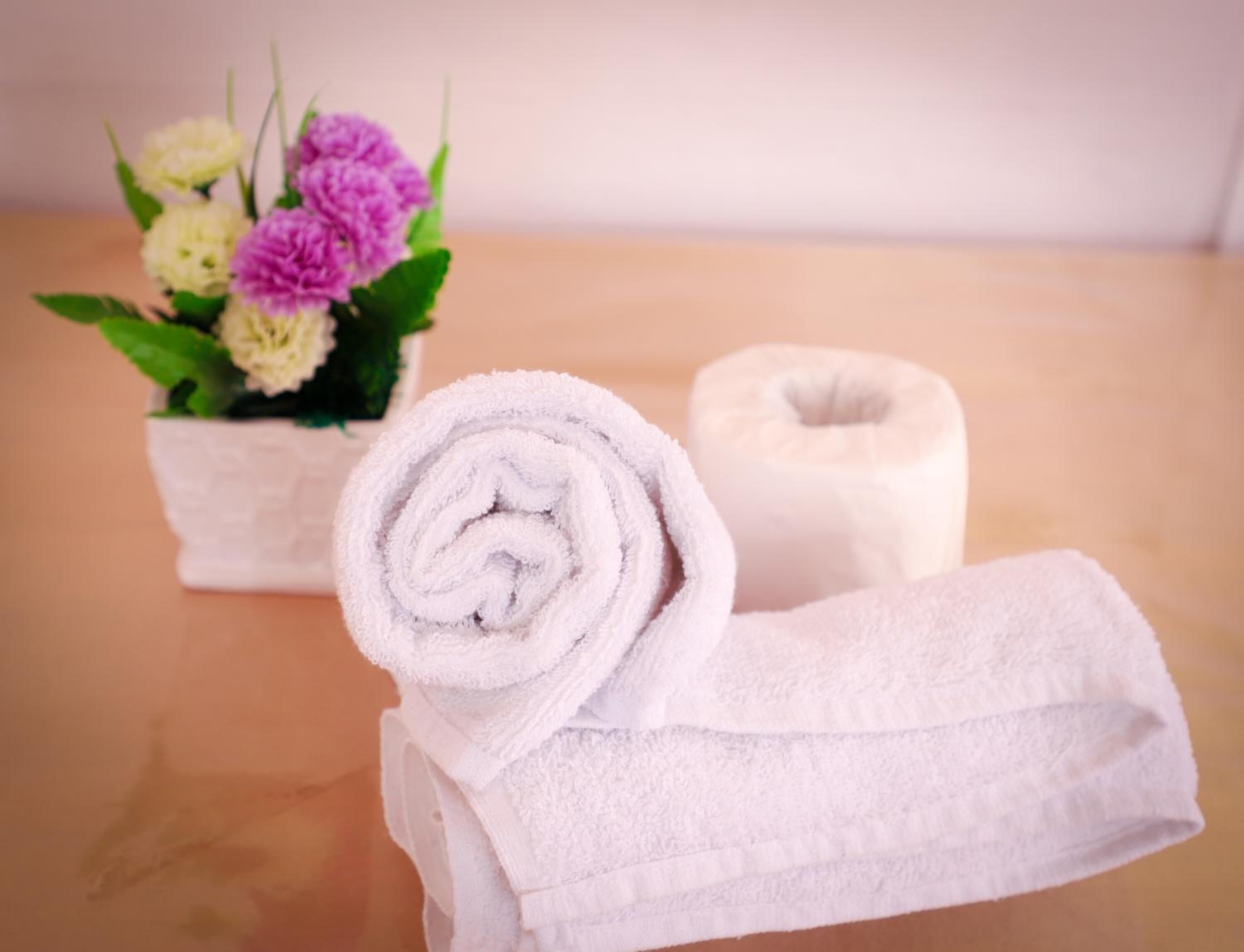 Douche, serviettes fournies