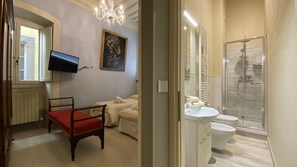 Dusche, Haartrockner, Bidet, Handtücher