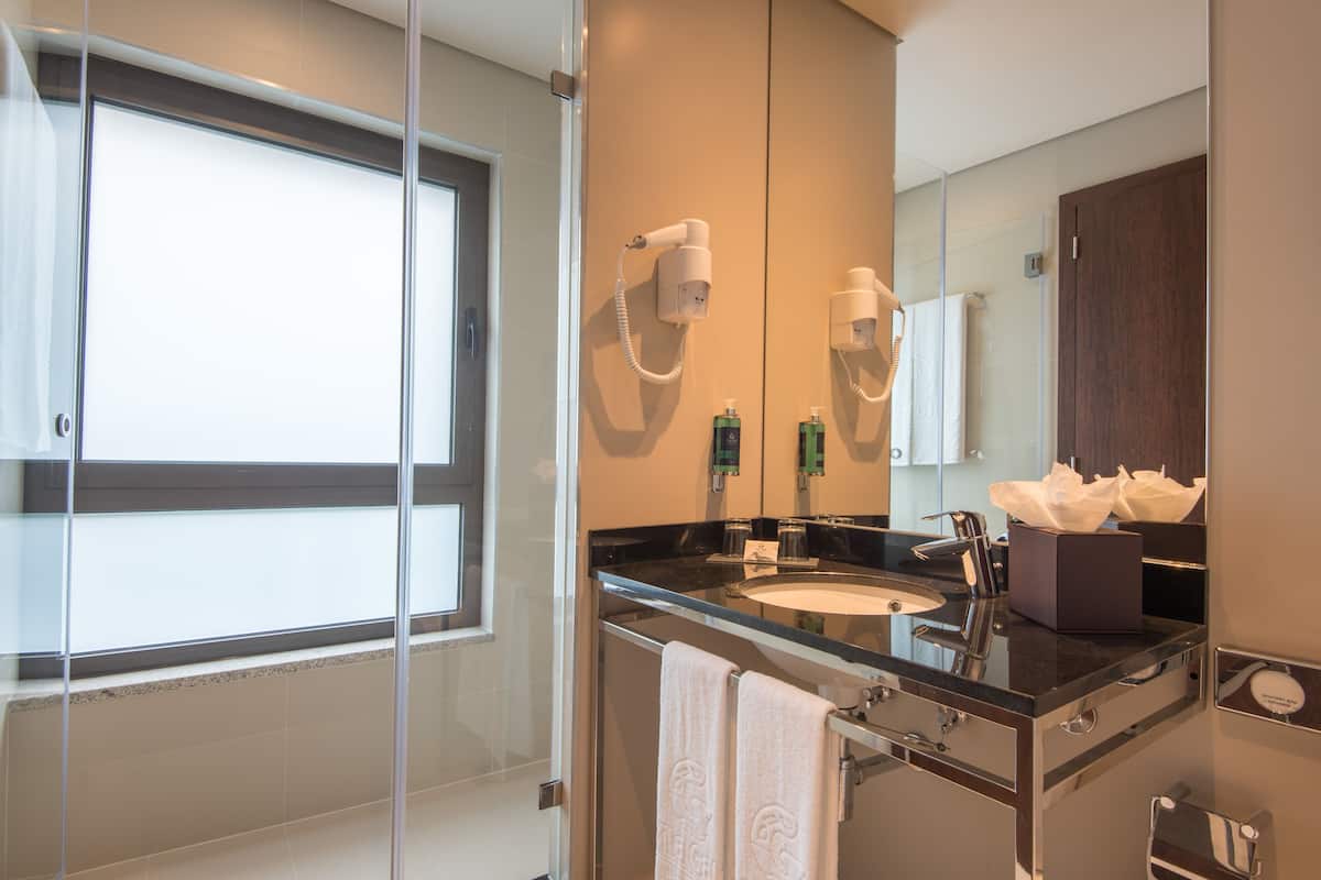 family twin room (2 adults + 2 children) | bathroom | shower, rainfall showerhead, free toiletries, hair dryer