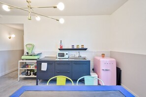 Microwave, stovetop, dishwasher, toaster