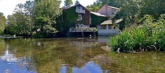 Gîte in a mill on the Dronne in the Dordogne. Direct access to the river
