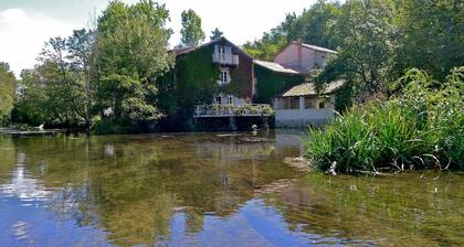 GĂźte en Dordogne dans un moulin sur la Dronne . AccĂšs direct Ă la riviĂšre