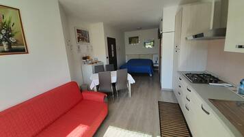 Studio Familial, cuisine, cÎté jardin