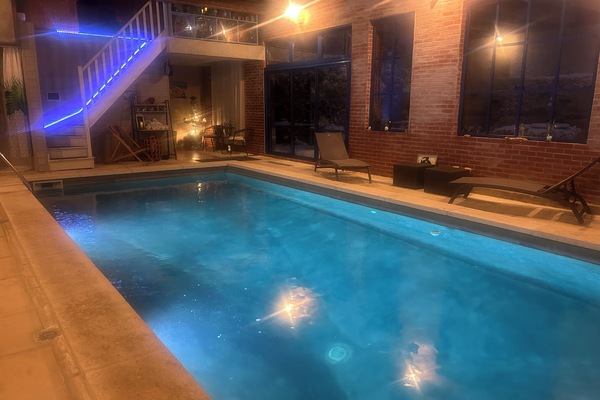 Indoor pool, open 7:30 AM to 8:00 PM, free pool cabanas, pool umbrellas