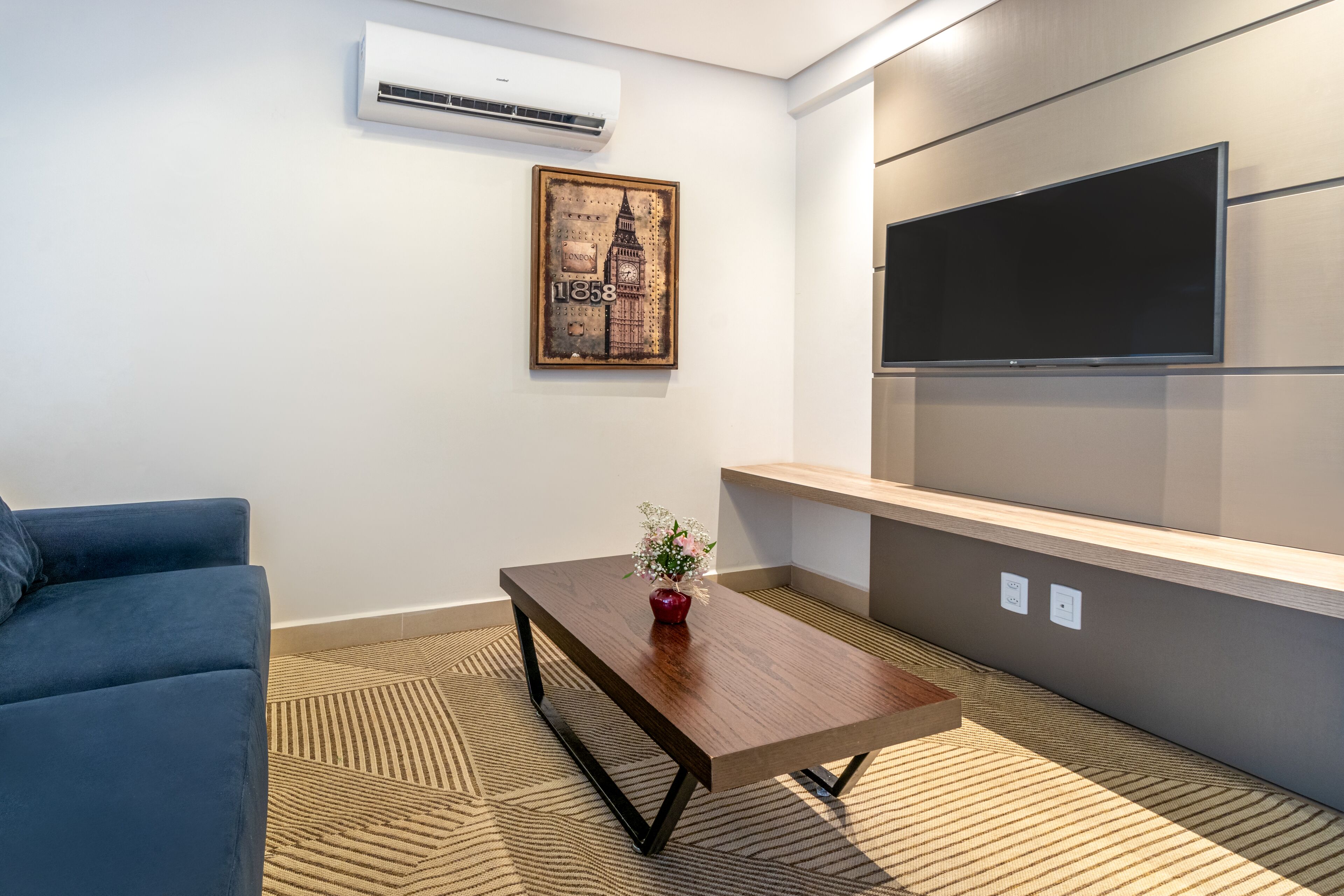 family room | living area | 43-inch smart tv with cable channels, tv