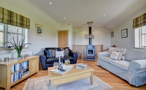 Una televisión, una chimenea