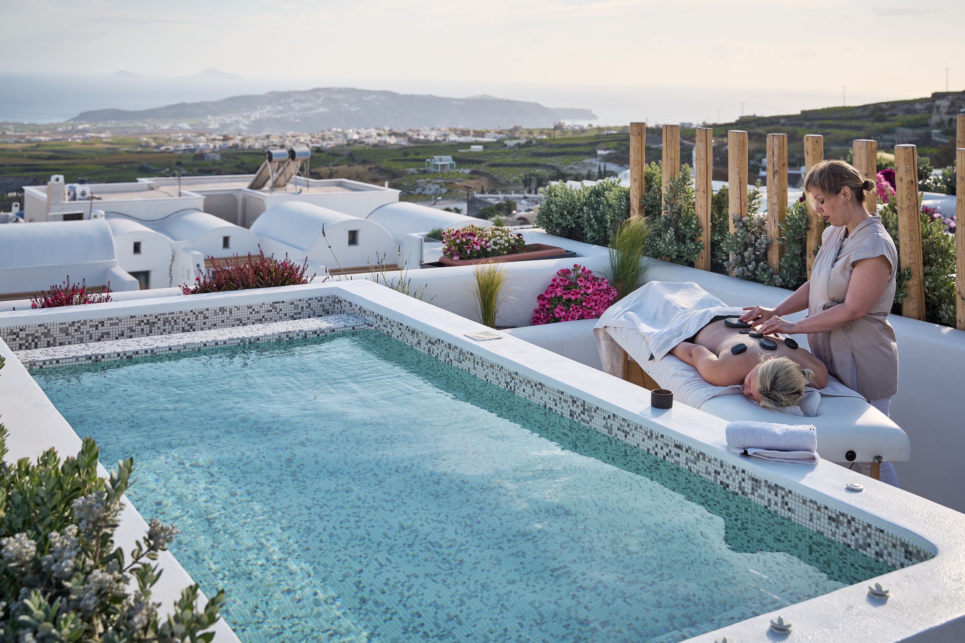 Duplex, vista para o mar (Maisonette with Heated Plunge Pool) | Vista do quarto