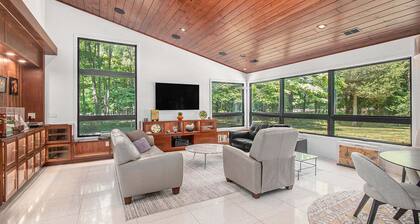 Dunes Lodge is a newly restored mid-century modern home in Laketown, Michigan.