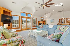 Smart TV, fireplace, video games